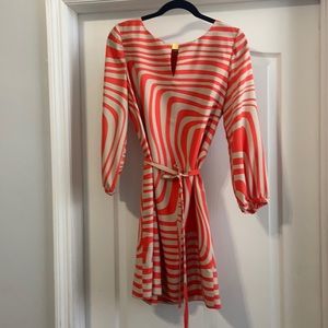 Coral and tan women’s dress size 8.